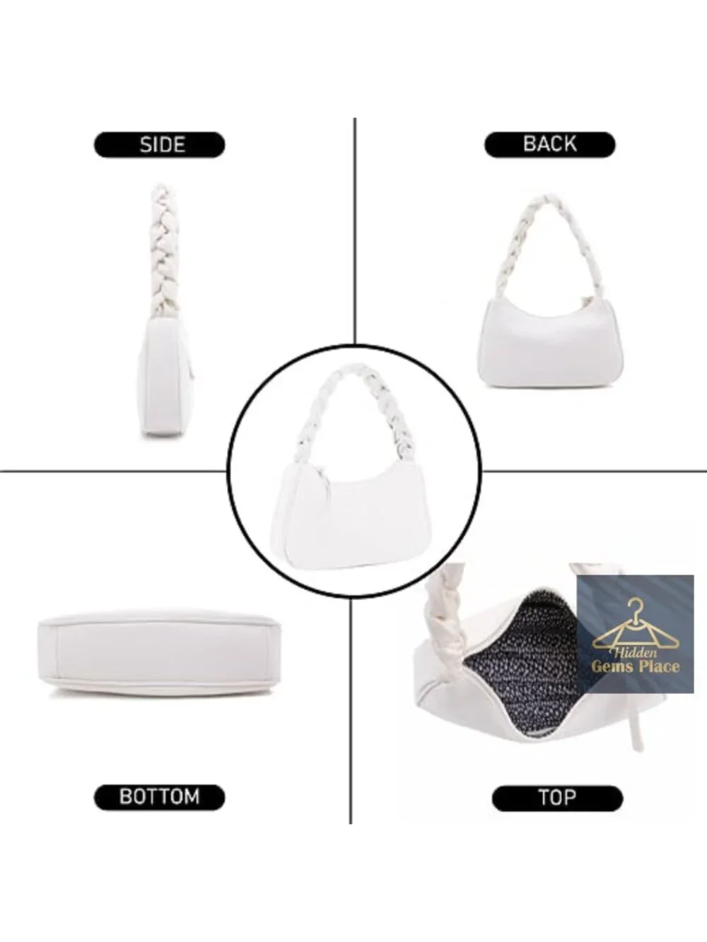 Trendy Braided Hobo Tote Handbag Women Vegan Leather Shoulder Bag